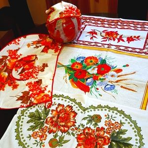 Vintage Fall Linen Kitchen Set